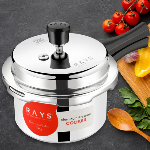 Aluminium Rays Aura Pressure Cookers With Outer Lid