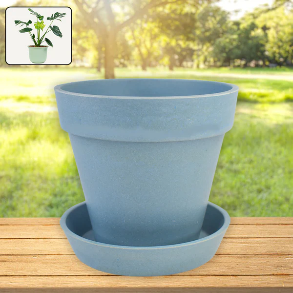 Heavy Plastic Flower pots With Tray 