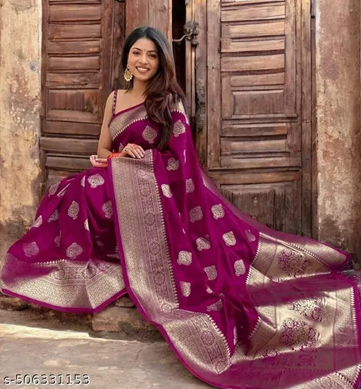 Woven Rich Pallu Design Work Zari Woven Soft Lichi Silk Saree