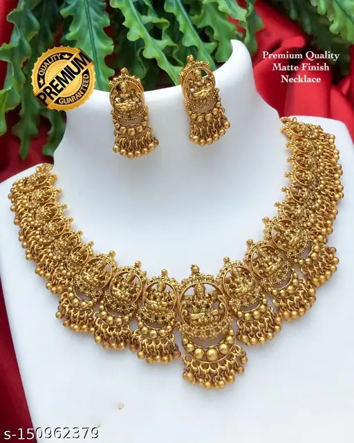 Spiritual Splendor Set: Ornate Jewelry with Necklace, Haram and Earrings