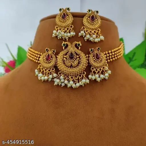 Gold Plated Traditional Choker Jewellery Set