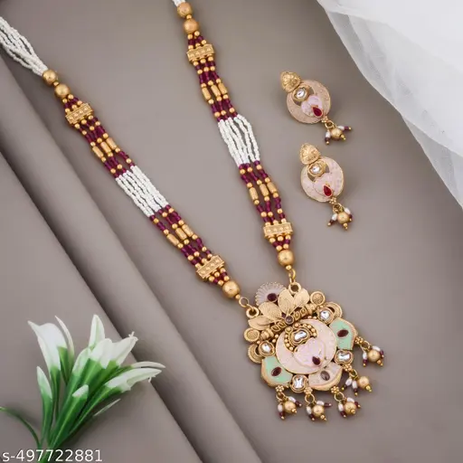 Rajwadi Imitation Gold Plated Jewelry Set