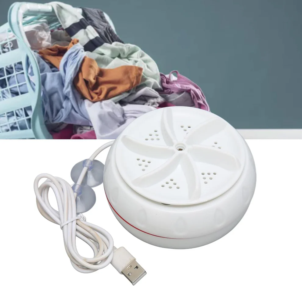 Mini Turbo Washing Machine – Portable USB-Powered Washer for Home, Camping, College & Small Spaces