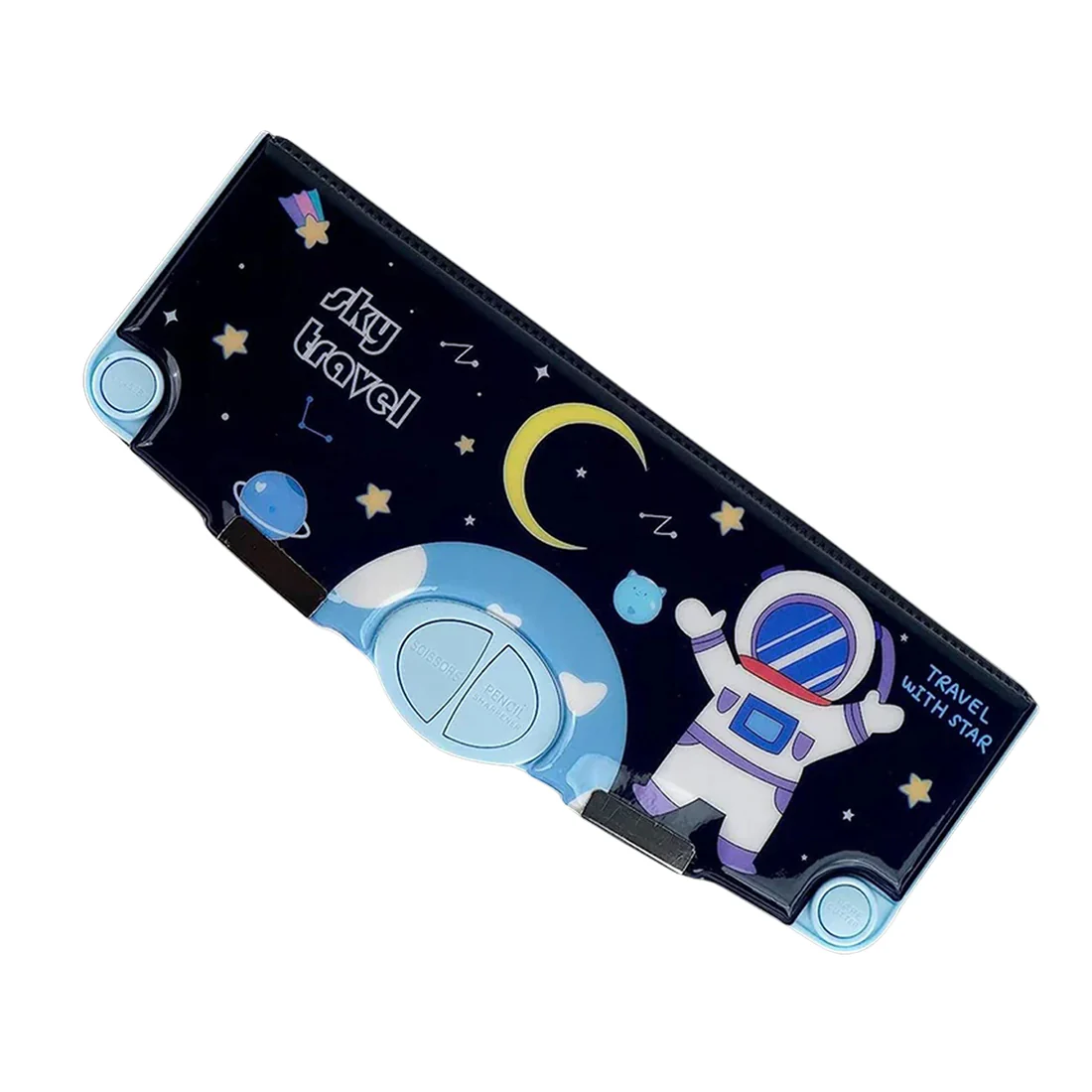 Multifunctional Space Theme Pencil Box for Kids (Magnetic, Pop-Up)