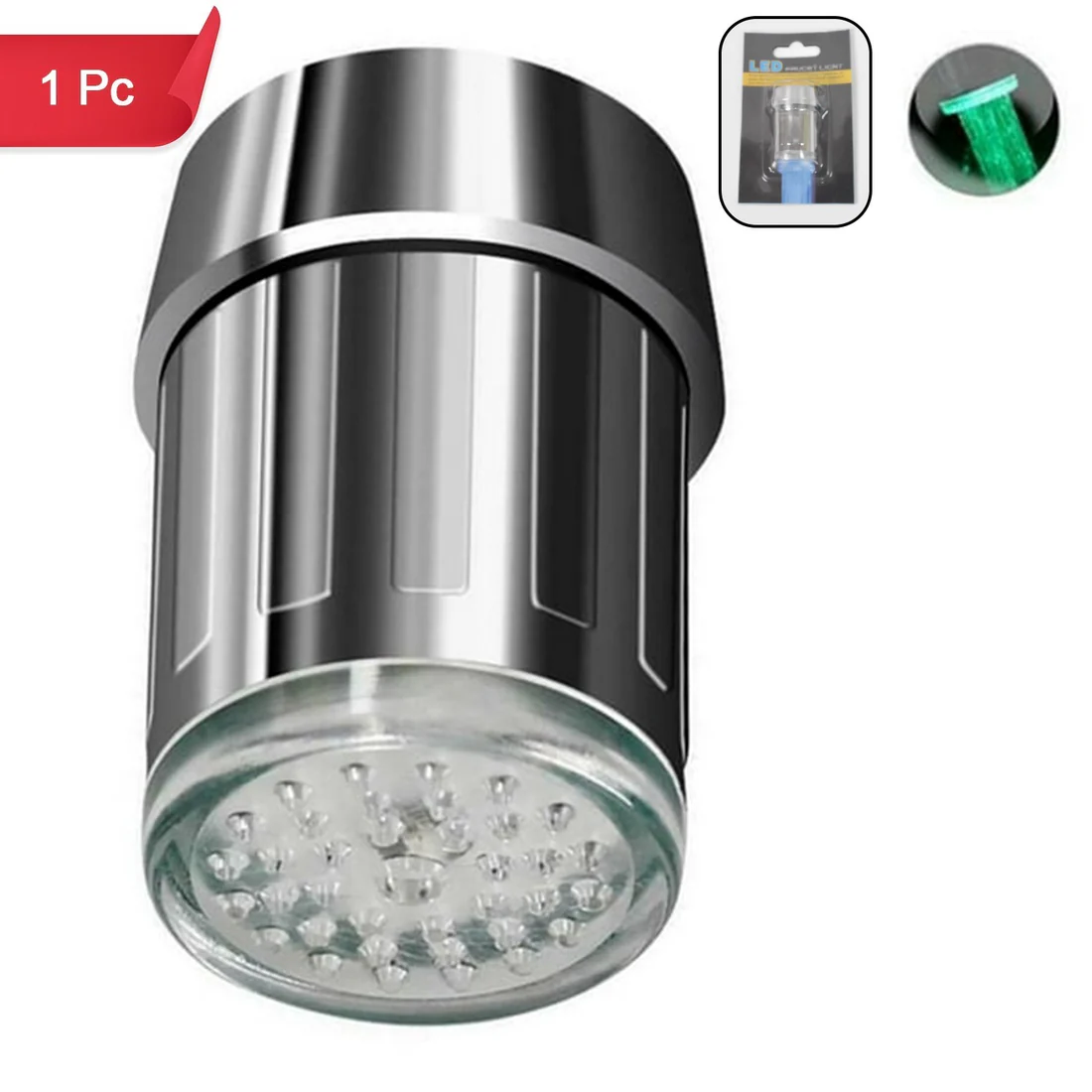 Multi Colors Changing LED Light Stream Faucet Tap Adapter (1 Pc)