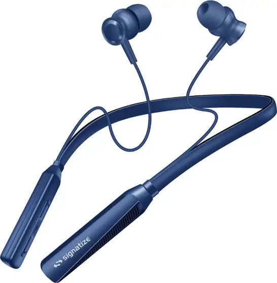Wireless in-Ear Neckband Bluetooth Earphones with 10mm Drive,50 Hours Playtime Bluetooth without Mic Headset (Blue, In the Ear)
