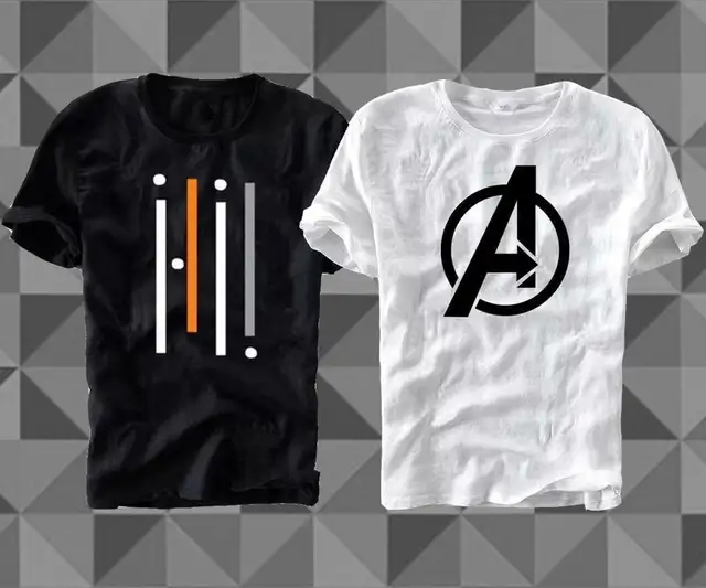 Printed Men Reversible Multicolor T-Shirt (Pack of 2)