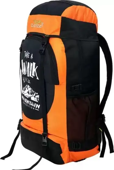 UNISEX Water Proof Mountain Rucksack/Hiking/Trekking/Camping Bag/Backpack Rucksack  - 60 L (Black, Orange)