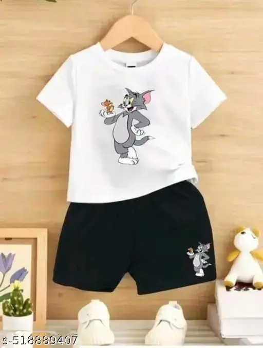 Kids Set Half Sleeves Stylies Printed Top Bottom Set