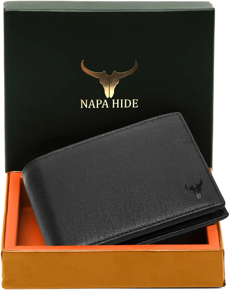napa hide Men Casual Black Genuine Leather Wallet