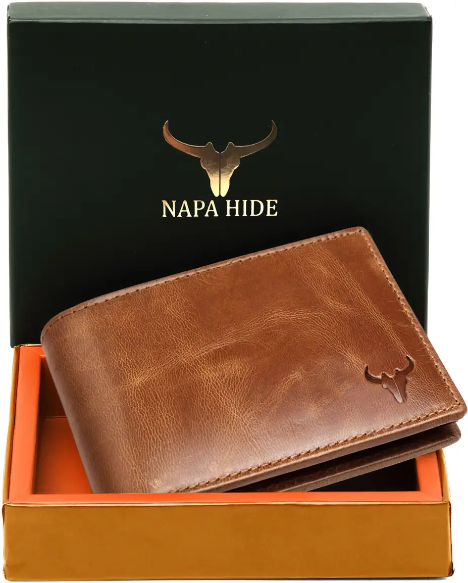 napa hide Men Tan Genuine Leather Wallet