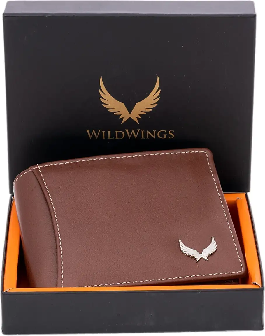 WILDWINGS MenFormal Brown Genuine Leather Wallet