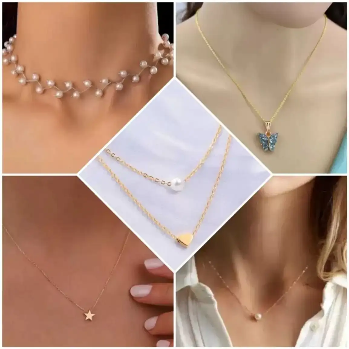 Combo of 5 Traditional 18 inch Daily Wear Necklace Set 