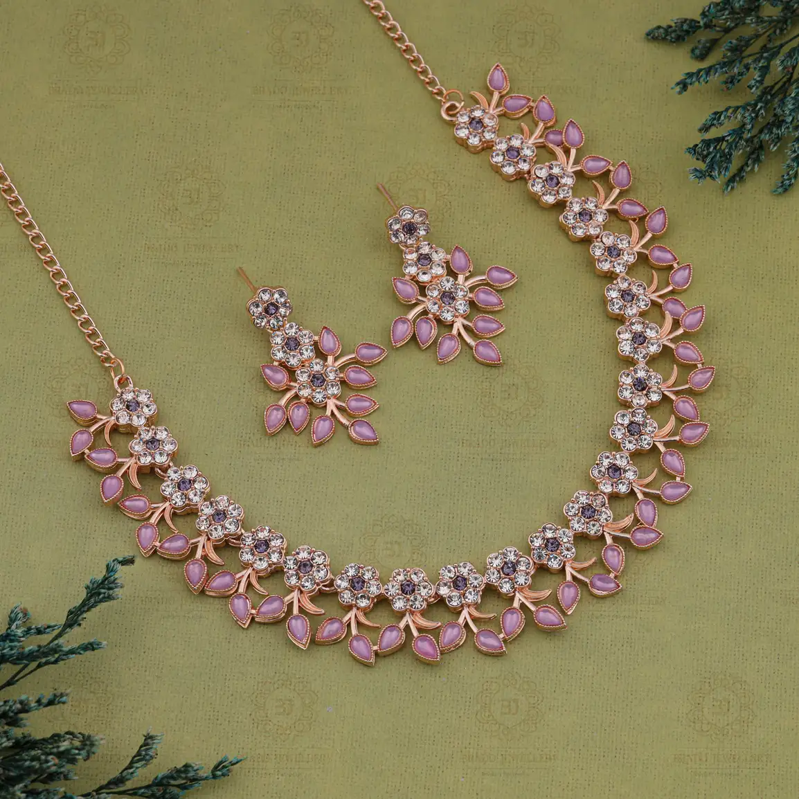 Brass Jewel Set (Purple)