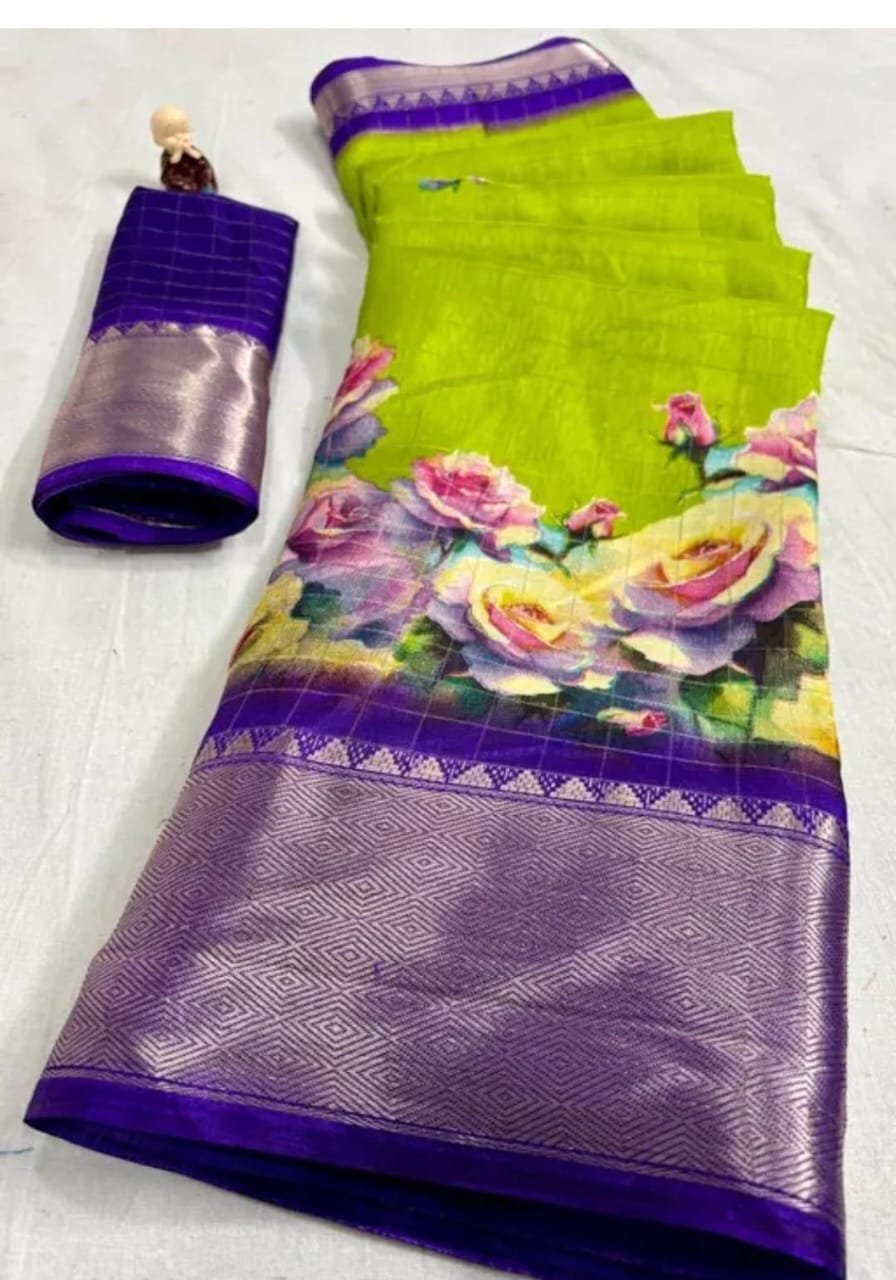 ladies | Women Trending Soft pure Dola silk bright colour saree with Unstitched Blouse for wedding | Farewell party wear latest design lightweight comfortable Sari