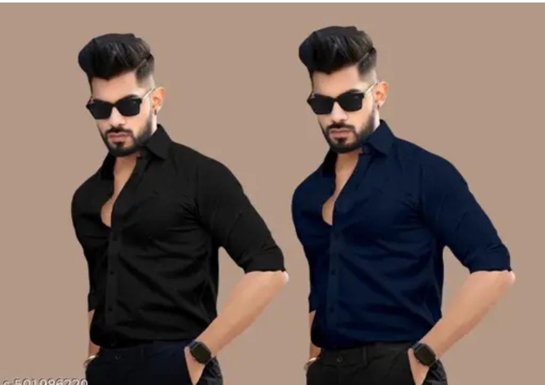 MEN'S SHIRT Pack of 2 Latest Comfy shirt, Made of lycra fabric and Best Fitting.