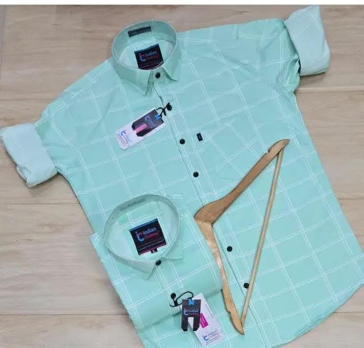 Divik's Men's Cotton Printed full Sleeve Checkered Shirts-GREEN