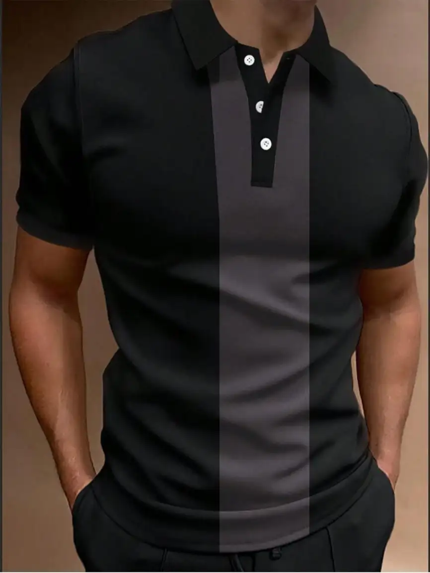 Color Block Men Grey T-Shirt