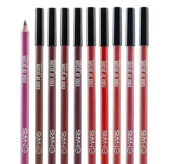 MARS Matte Lip Liner Set of 10 | One Swipe Smooth Application | Long Lasting & Travel friendly Lip Pencil | Multicolor (1.4g x 10)