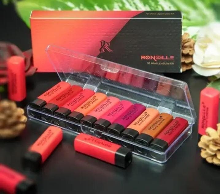 Ronzille Pocket Matte Lipstick set o 10 pc