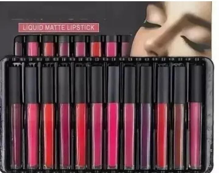 RED Edition Set of 12 Liquid Lipsticks Matte Finish Long Lasting Lipstick Combo Pack (Muticolor, 64 ml)