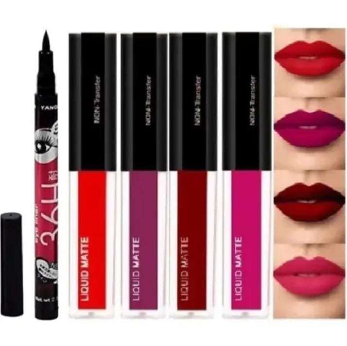Red edition matte minis waterproof long lasting liquid lipsticks with waterproof 36h eyeliner