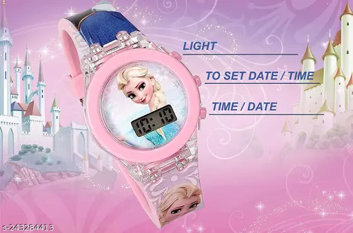 Digital Sports Watch With Disco Light For Girls Kids 