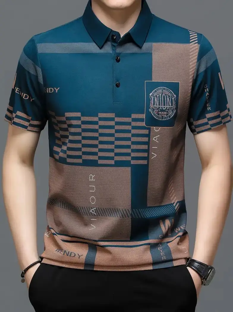 Color Block Men Blue T-Shirt