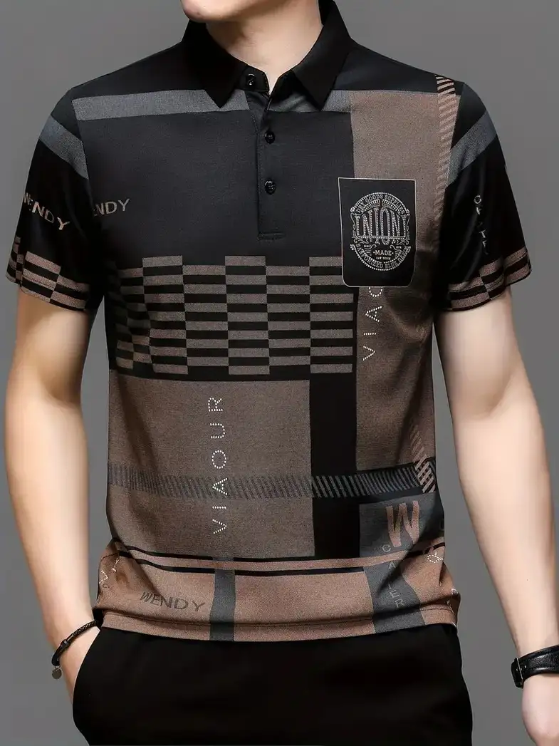 Color Block Men Black T-Shirt