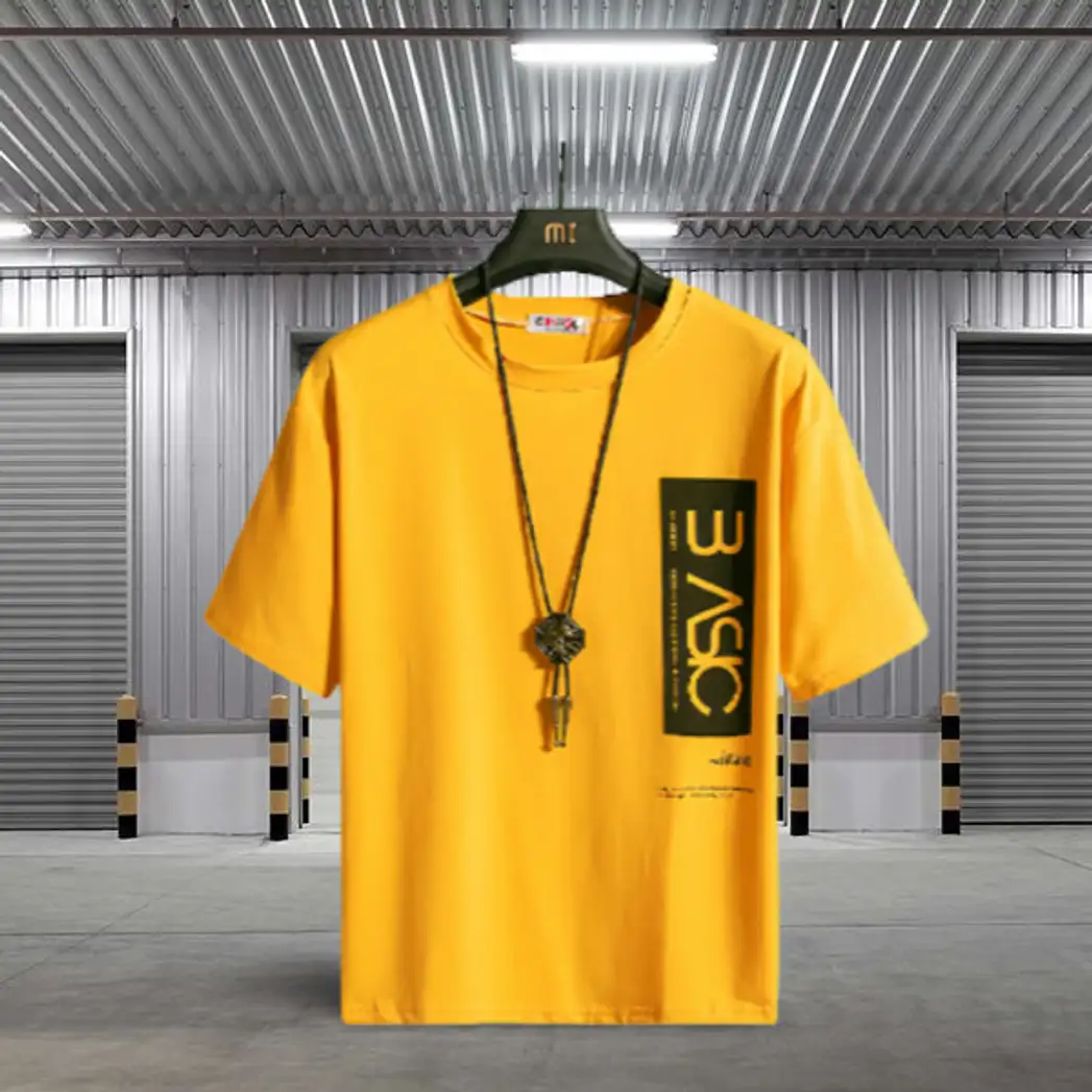 Printed Men Yellow T-Shirt