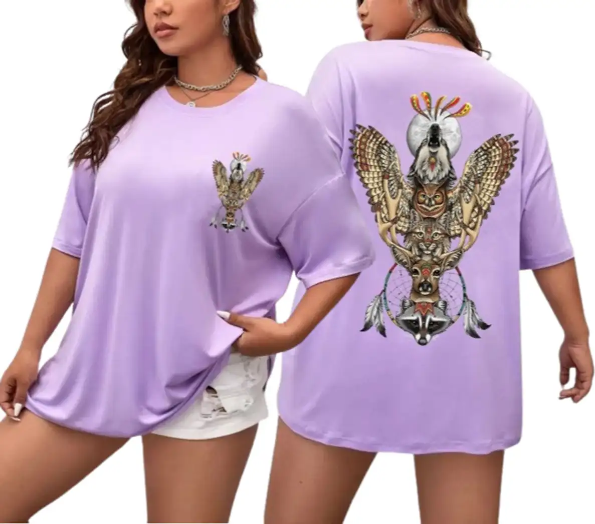 Printed Women Purple T-Shirt
