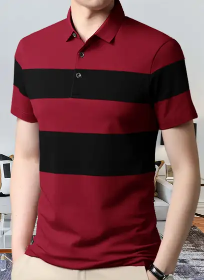 Color Block Men Red T-Shirt