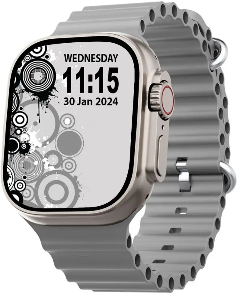 PunnkFunnk T800 ultra Series 8 smart watch with AI assistant, bluetooth calling and fitness Smartwatch (Grey Strap, 1.99 Inch Large Sunlight Proof Display)