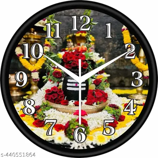'Shyam Analog 25 cm X 25 cm Wall Clock - Black with Glass, Standard Size"| Analog wall clock | 25 cm wall clock | 25 cm wall clock | Black wall clock | Wall clock with glass | Standard size clock | Home decor clock | Office wall clock