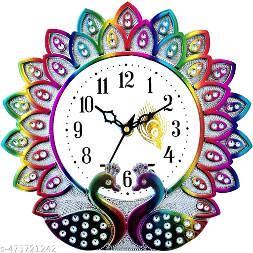 Features shimmering jewels and radiant peacock artistry.