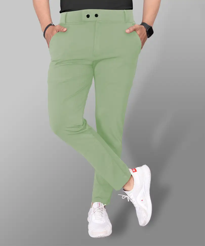 Men Light Green Trousers