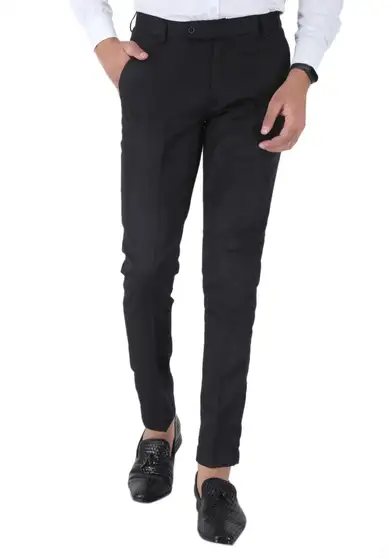 SREY Regular Fit Men Black Trousers