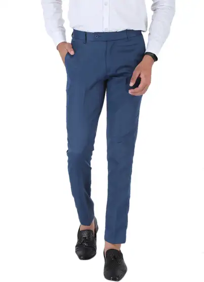 SREY Regular Fit Men Blue Trousers