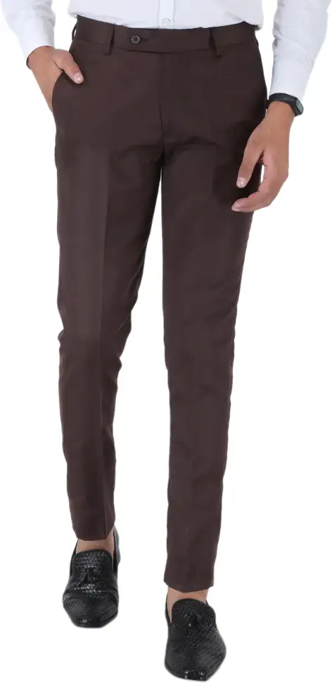 SREY Regular Fit Men Brown Trousers