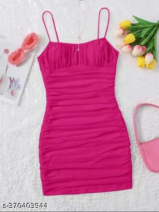 Women Shorts Dress Partywear Women (Pink Dresses)