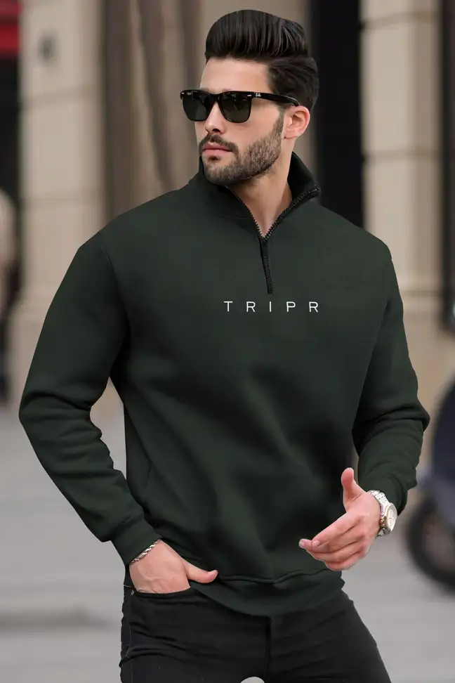 Full Sleeve Printed, Solid Men Sweatshirt