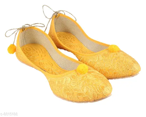 PADMAJA YELLOW COLOUR JUTIS & MOJARIS FOR WOMEN'S