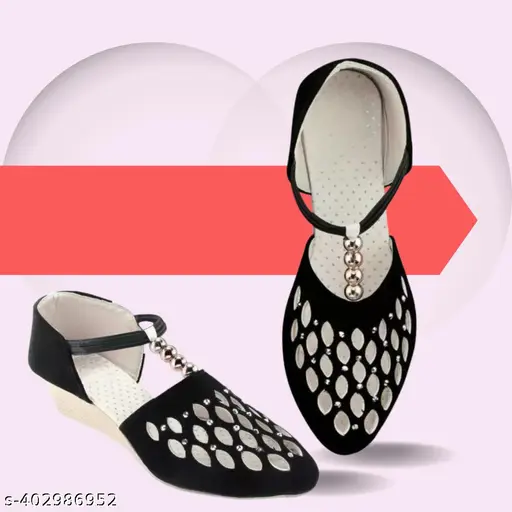 Attractive Black Shine Bellies For Women & Girls