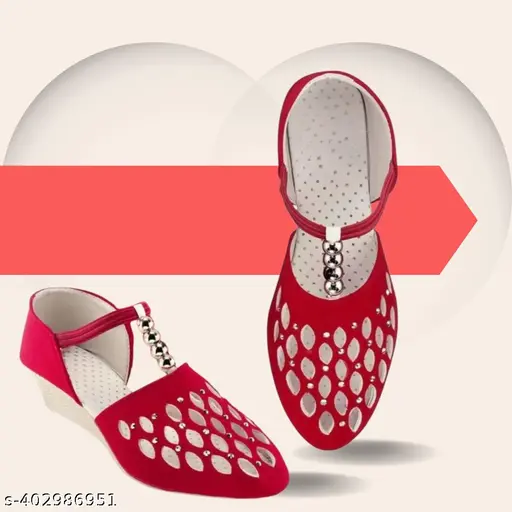 Attractive Red Shine Bellies For Women & Girls