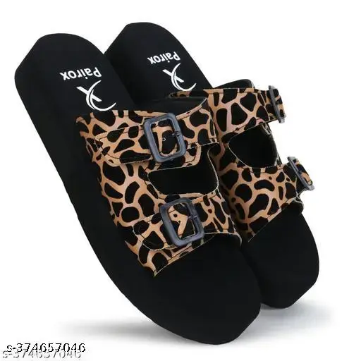 Pairox Tiger design Buckle ladies slipper, fashion women sandal, stylish Girls sandal