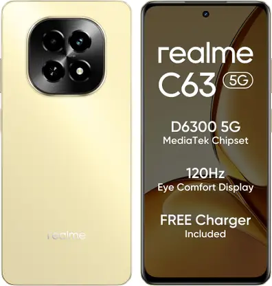 realme C63 5G Charger in the Box (Starry Gold, 128 GB)  (4 GB RAM)