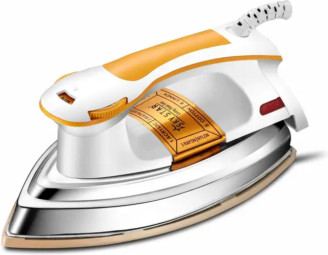 Skystar by SKY STAR Plancha Pro Non-Stick Heavy Weight Dry Iron 1200 W Dry Iron (Orange & White)