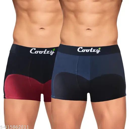 Coolzy Men's Cotton Printed Regular Fit Trunk (Pack of 2)
