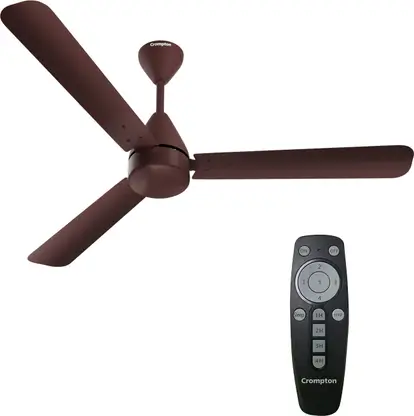Crompton Energion Hyperjet 5 Star 1200 mm 3 Blade Ceiling Fan  (BLDC Motor with Remote | Brown | Pack of 1)