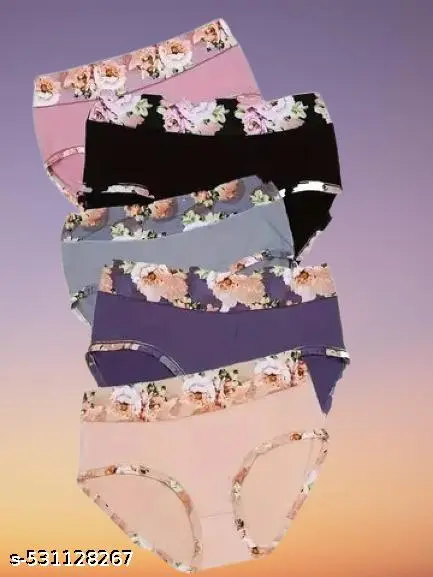 PACK OF 3 Women's High Waisted Cotton Underwear Ladies Soft Briefs Panties l Women Antibacterial Cotton Hipster Panty l Women's Seamless High - Rise Panties Hipster (Pack of 3)